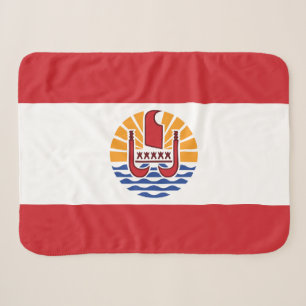 French Polynesia Flag Sherpa Blanket