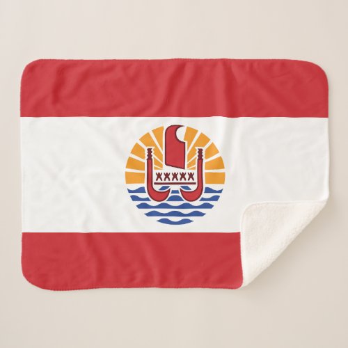 French Polynesia Flag Sherpa Blanket