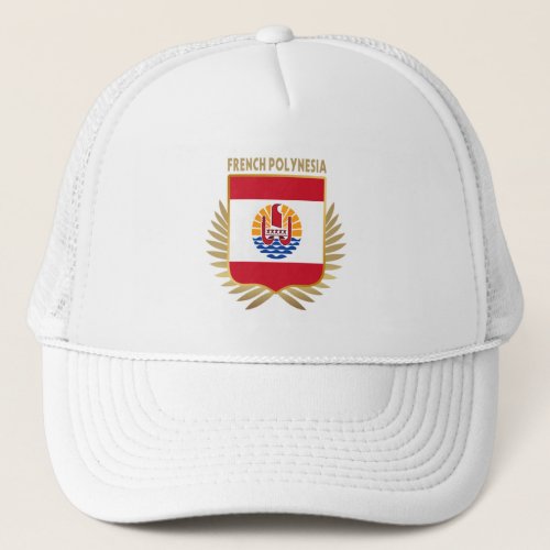 French Polynesia Flag Shield Trucker Hat