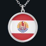 French Polynesia Flag Silver Plated Necklace<br><div class="desc">Patriotic flag of French Polynesia.</div>
