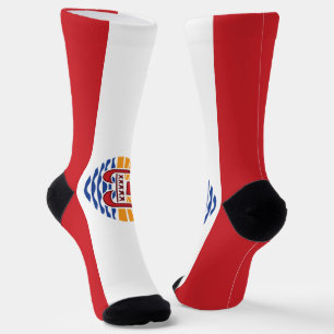 French Polynesia Flag Socks