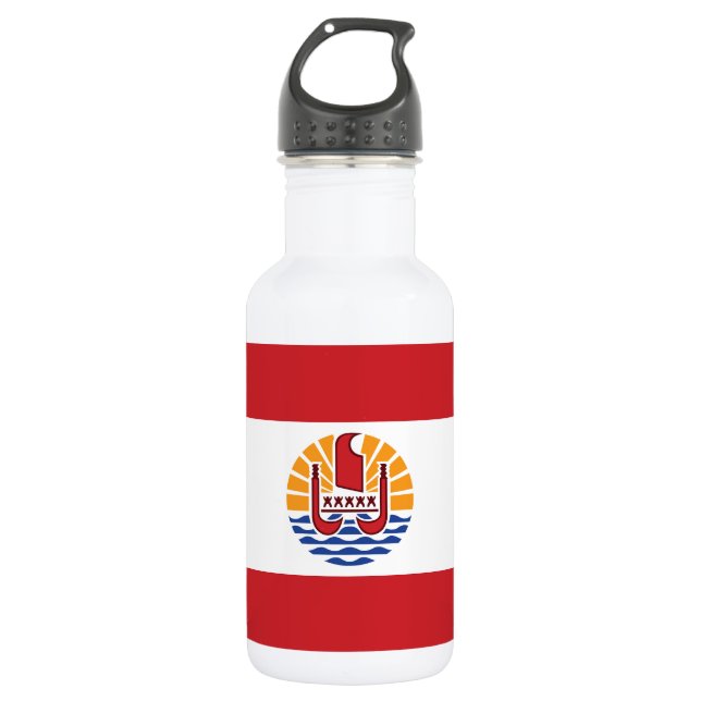 French Polynesia Flag Stainless Steel Water Bottle (Front)