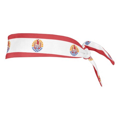 French Polynesia Flag Tie Headband