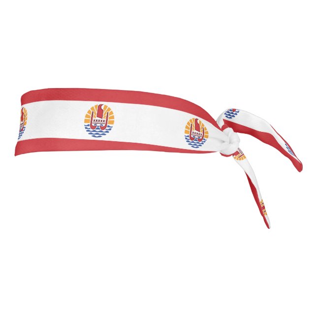 French Polynesia Flag Tie Headband (Rotate 90)