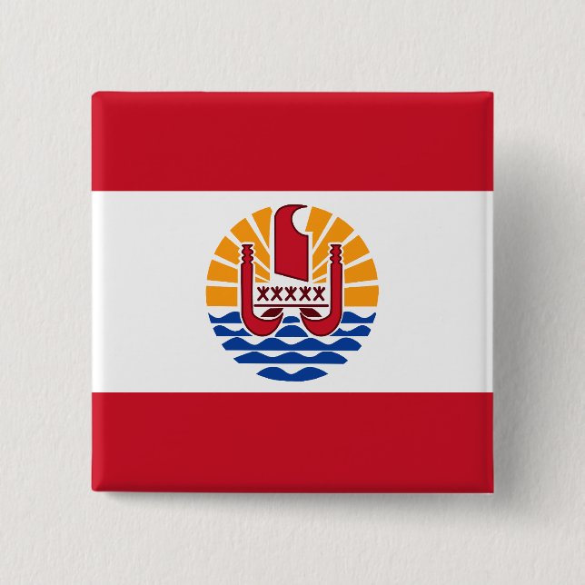 French Polynesia, France Pinback Button (Front)