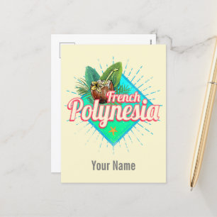 French Polynesia Island Pacific Vintage Souvenir Holiday Postcard