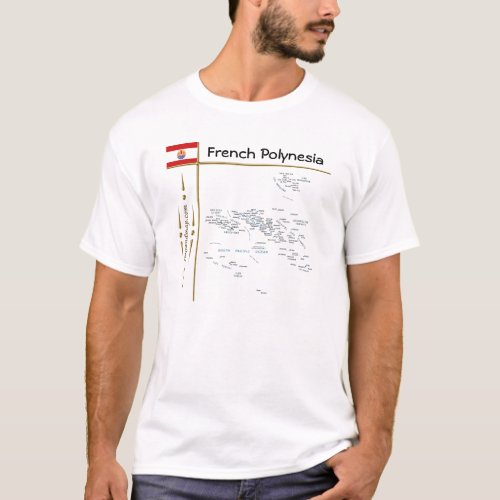 French Polynesia Map  Flag  Title T_Shirt