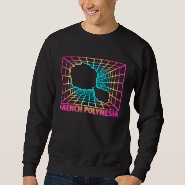 French Polynesia Map French Polynesian Sweatshirt (Front)