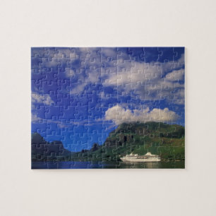 French Polynesia, Moorea. Cooks Bay. Cruise ship 3 Jigsaw Puzzle