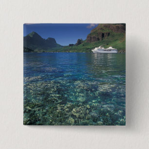 French Polynesia, Moorea. Cooks Bay. Cruise ship Button