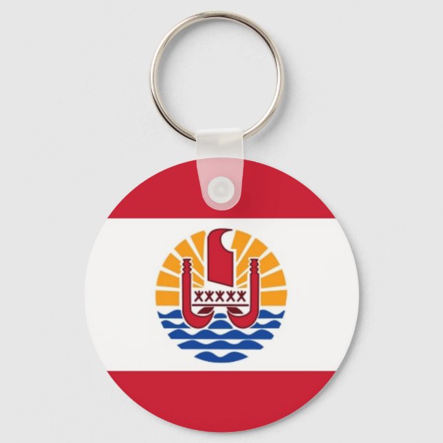 French Polynesia  National World Flag Keychain (Front)