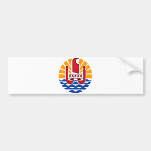 French Polynesia Official Coat Of Arms Heraldry Bumper Sticker