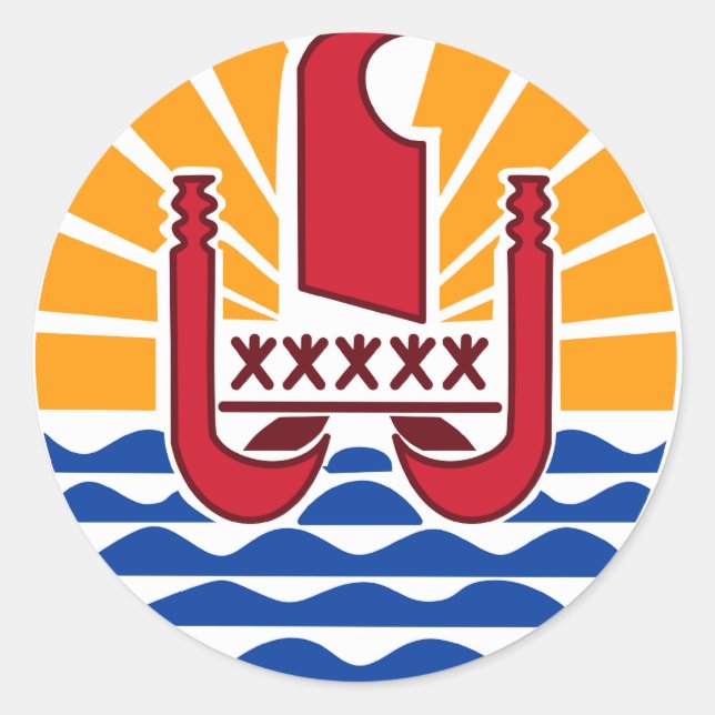 French Polynesia PF Classic Round Sticker (Front)