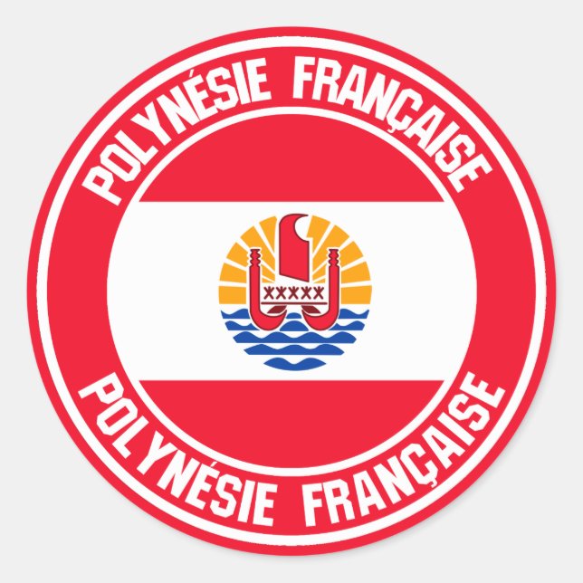 French Polynesia Round Emblem Classic Round Sticker (Front)
