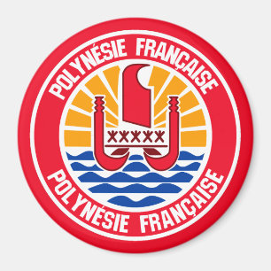 French Polynesia Round Emblem Magnet