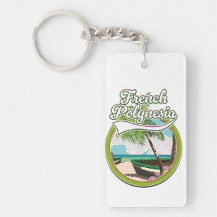 French Polynesia travel logo. Keychain