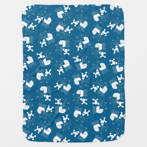 French Poodle Baby Shower Dog Puppy Blue Boy