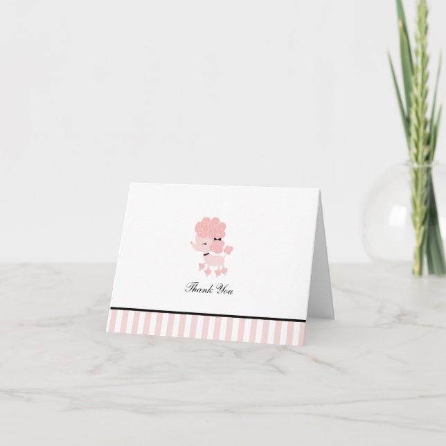 French Poodle Custom Folded Thank You Cards (Front)