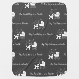 French Poodle Dog Baby Shower Puppy Grey Blanket