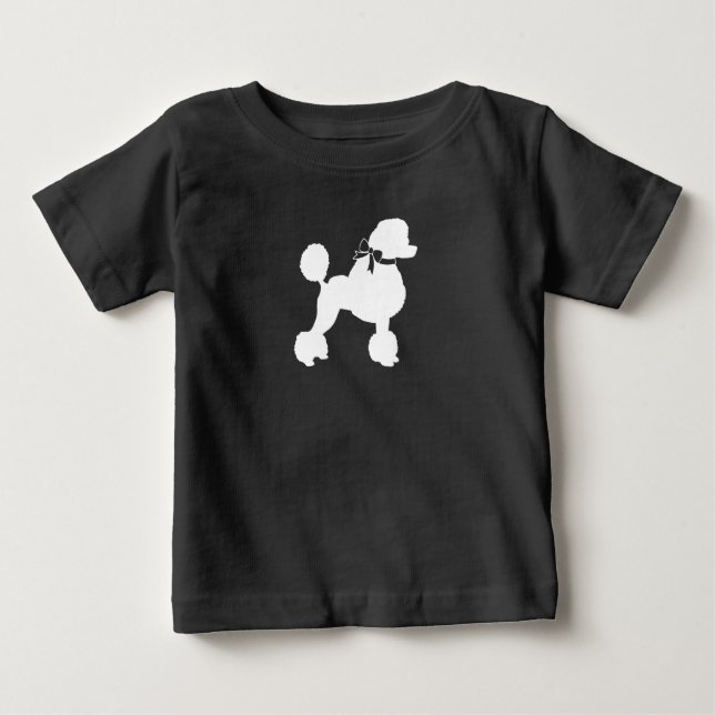 French Poodle Dog Baby Shower Puppy Grey T-Shirt (Front)