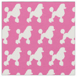 French Poodle Dog Silhouette Pet Pink Fabric