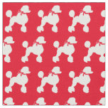 French Poodle Dog Silhouette Pet Red Fabric