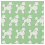 French Poodle Dog Silhouette Pet Sage Green Fabric
