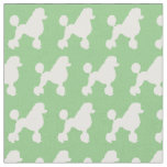 French Poodle Dog Silhouette Pet Sage Green Fabric