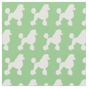French Poodle Dog Silhouette Pet Sage Green Fabric