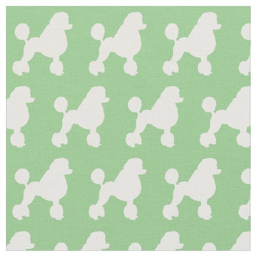 French Poodle Dog Silhouette Pet Sage Green Fabric