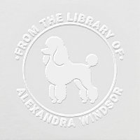 French Poodle Dog Standing Sil Library Book Name