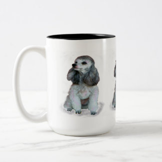 "FRENCH POODLE MUG" Two-Tone COFFEE MUG