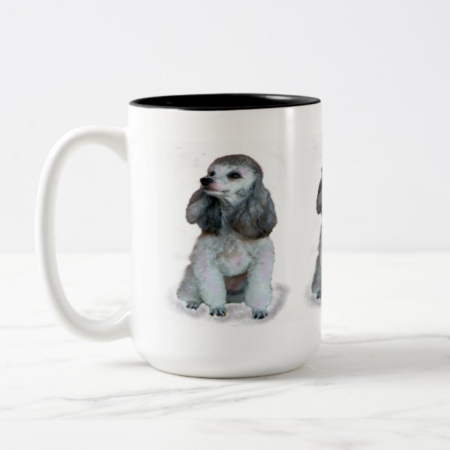 "FRENCH POODLE MUG" Two-Tone COFFEE MUG (Left)