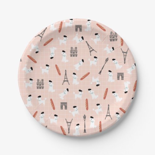 French Poodle Paper Plates