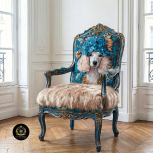 French Poodle Portrait Blue Hydrangea Decoupage  Tissue Paper