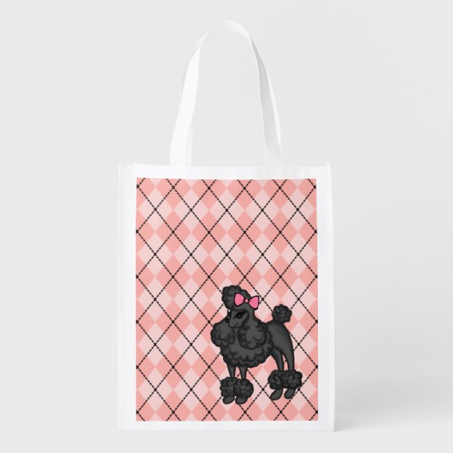 French Poodle Reusable Grocery Bag (Front)