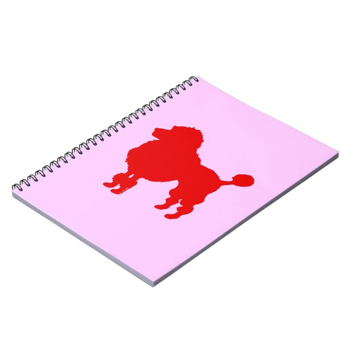 French poodle silhouette spiral notebook