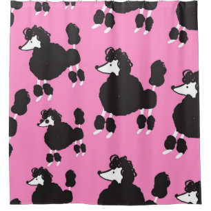 French poodle: vintage illustration pattern. shower curtain