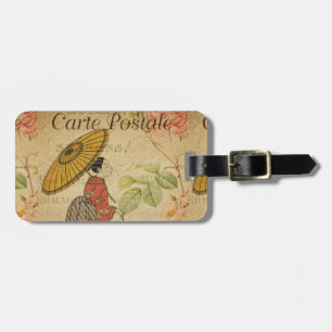 French Postcard Bag Tag