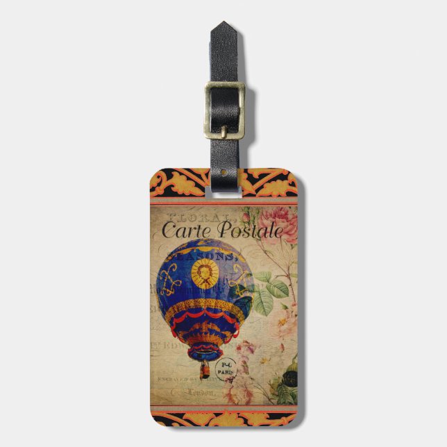 French Postcard Bag Tag (Front Vertical)