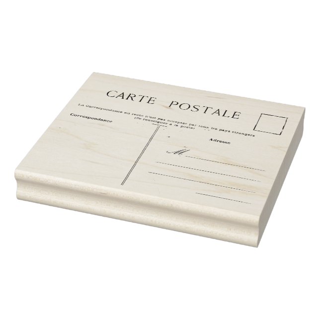 French Postcard Carte Postale Blank Template Rubbe Rubber Stamp (Stamp)