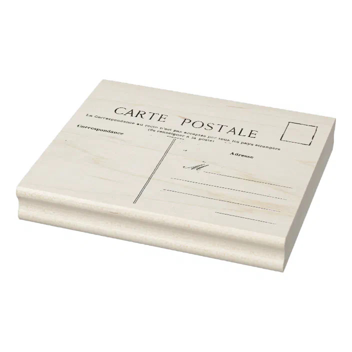 French Postcard Carte Postale Blank Template Rubber Stamp Zazzle Com