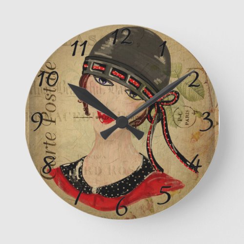 French Postcard Clock