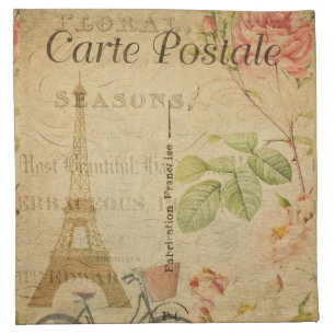 French Postcard Cloth Napkin