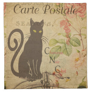 French Postcard Cloth Napkin