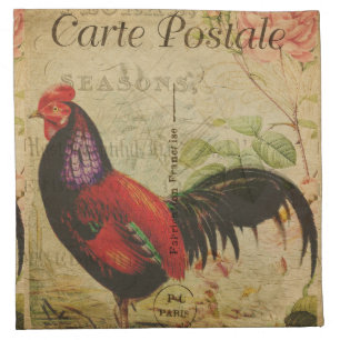 French Postcard Cloth Napkin
