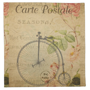 French Postcard Cloth Napkin