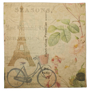 French Postcard Cloth Napkin