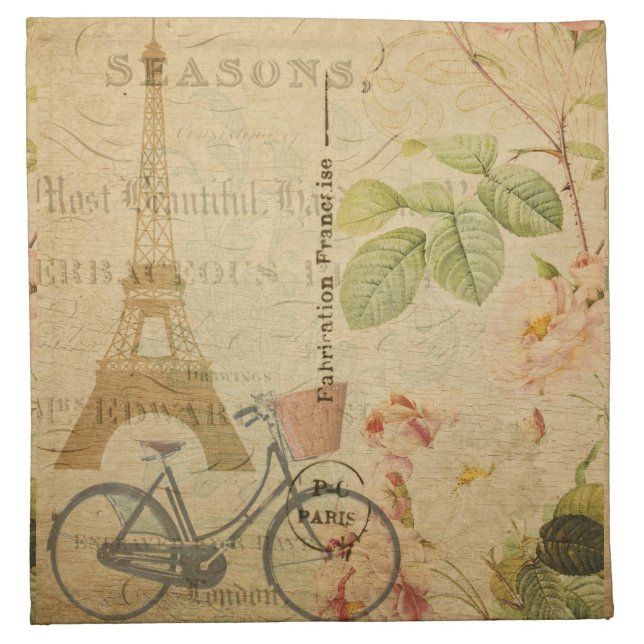French Postcard Cloth Napkin (Front)