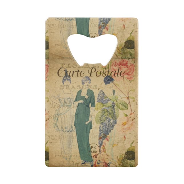 French Postcard Credit Card Bottle Opener (Front)